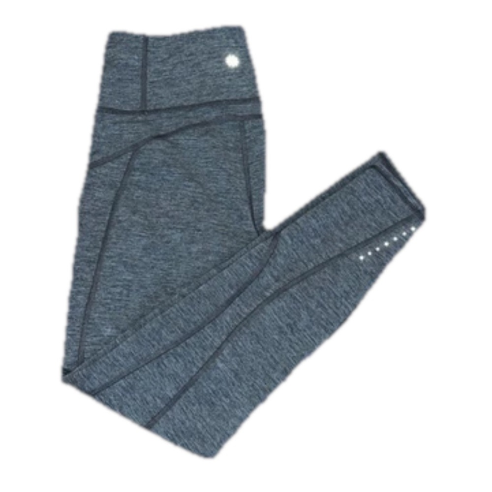 Athleta Rainier Heather Tight Grey Heather Legging Zip Up Pockets Reflective NWT - Picture 7 of 16